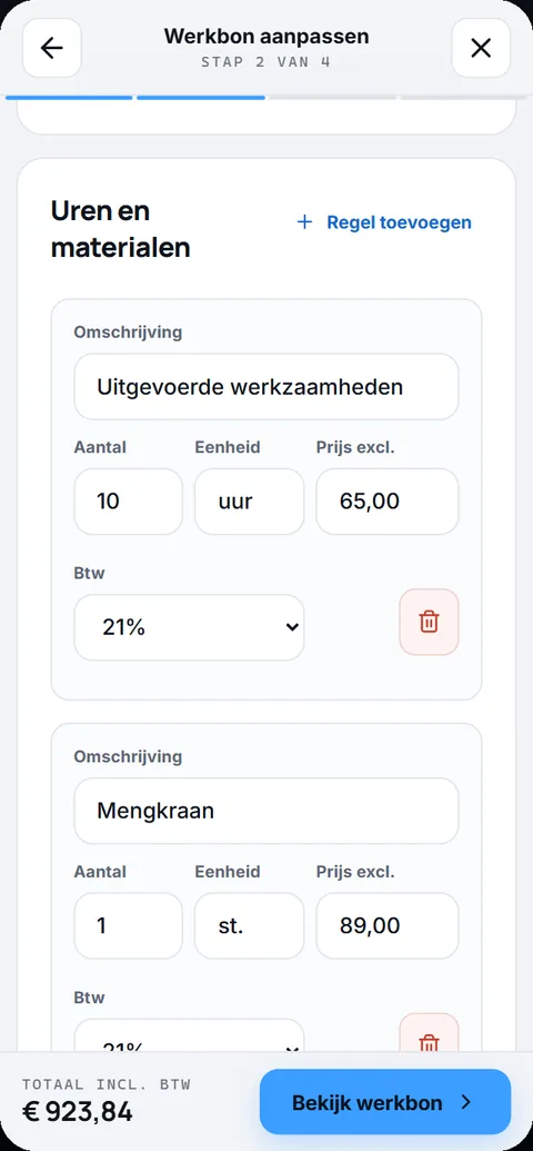 Controleren in de Montari-app