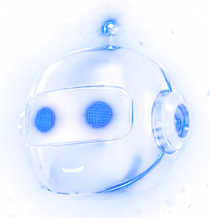 3D-icoon van een robothoofd: doorlopend partnerschap